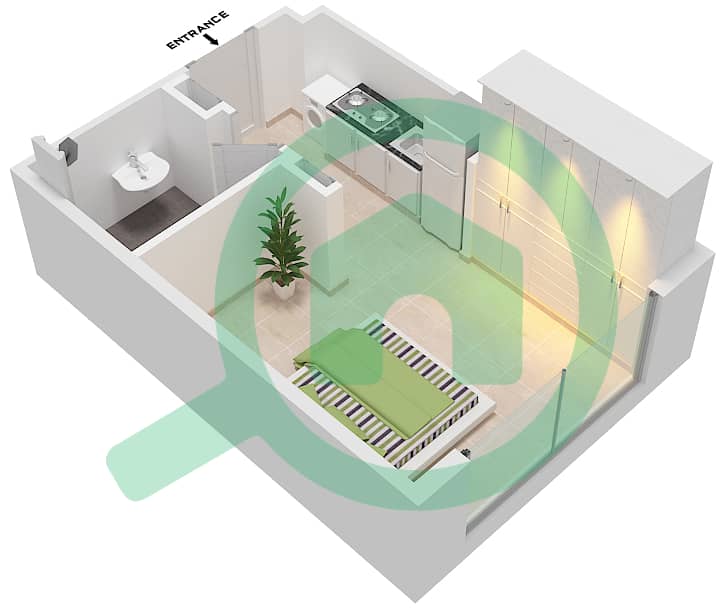 Azizi Berton - Studio Apartment Type/unit 4/29 FLOOR 1-6 Floor plan Floor 1-6 interactive3D