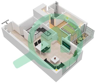 Azizi Berton - 1 Bedroom Apartment Type/unit 1/30 FLOOR 1 Floor plan