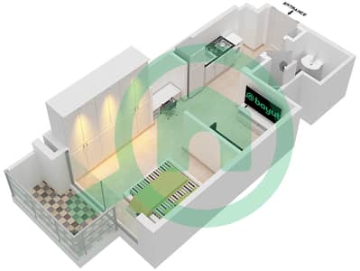 Azizi Berton - Studio Apartment Type/unit 2/8,26 FLOOR 2-6 Floor plan