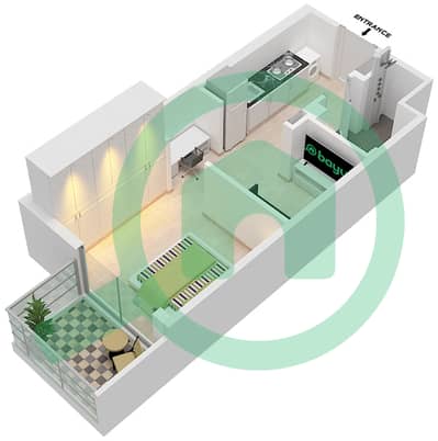 Azizi Berton - Studio Apartment Type/unit 2/14 FLOOR 2-7 Floor plan