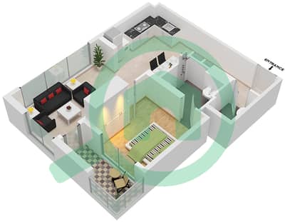 Azizi Berton - 1 Bedroom Apartment Type/unit 3/16 FLOOR 2-7 Floor plan
