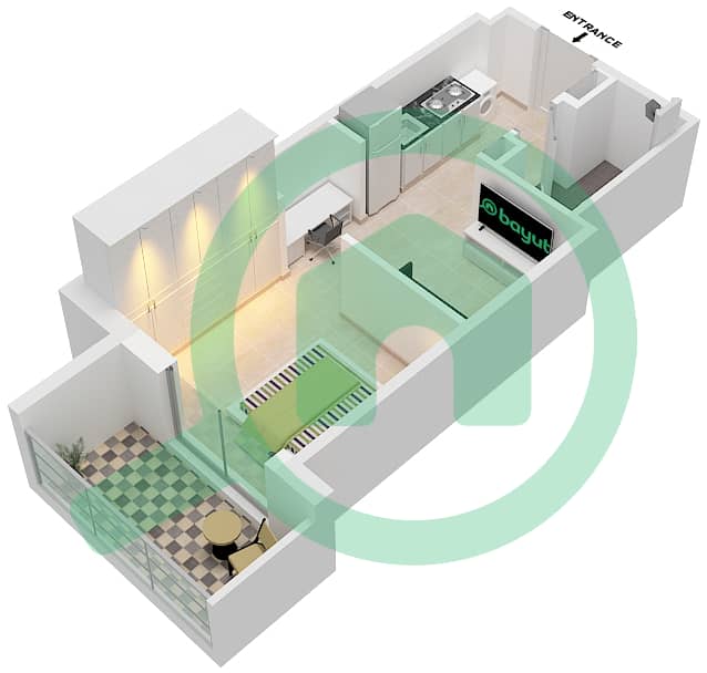 Azizi Berton - Studio Apartment Type/unit 2/24 FLOOR 2-6 Floor plan Floor 2-6 interactive3D