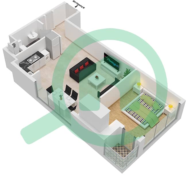 Azizi Berton - Studio Apartment Type/unit 2/28 FOOR 2-6 Floor plan Floor 2-6 interactive3D