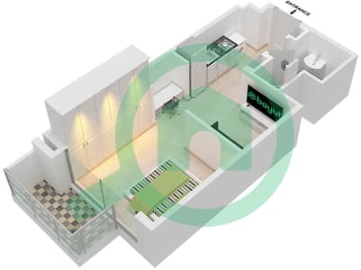 Azizi Berton - Studio Apartment Type/unit 2/8,21 FLOOR 7 Floor plan