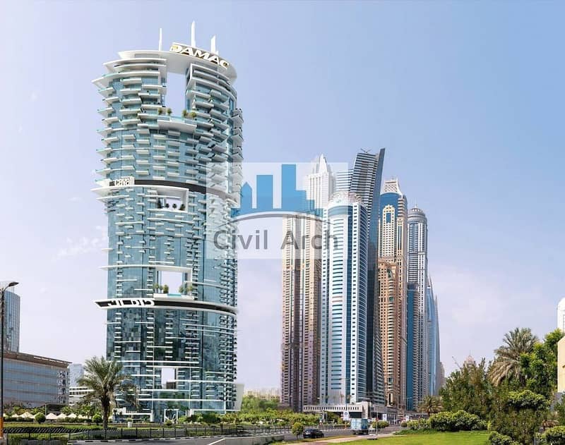 位于迪拜码头，卡瓦利大厦 5 卧室的顶楼公寓 25000000 AED - 5550386