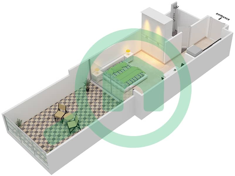 المخططات الطابقية لتصميم النموذج W POOL DECK شقة استوديو - لوريتو 1B Pool Deck interactive3D