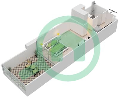 المخططات الطابقية لتصميم النموذج X POOL DECK شقة استوديو - لوريتو 1B