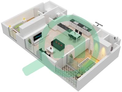 迈拉-沙姆斯大厦1号 - 2 卧室公寓类型／单位F/06戶型图