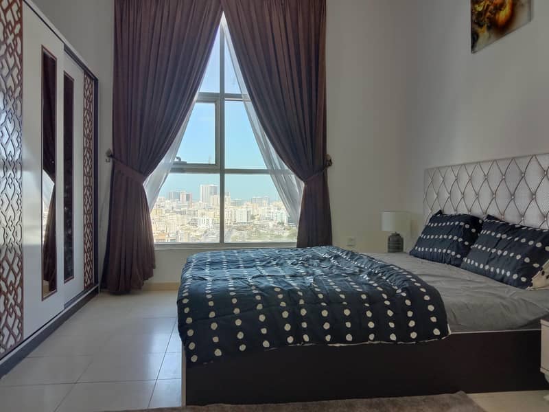 ONE BEDROOM BRAND NEW FULLY FURNISHED WITH WI-FI ,ELECTRICITY AND WATER 3800 AED