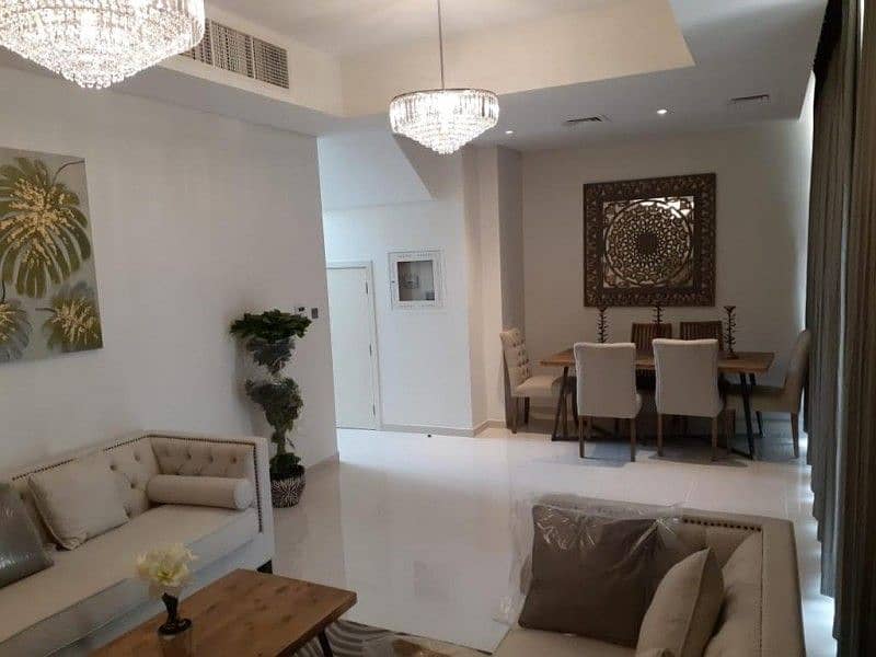 Fully Furnished 3br+m Townhouse in Amazonia in Damac Hills2