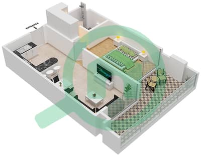 Samana Greens - 1 Bedroom Apartment Unit 8-FLOOR 1 Floor plan