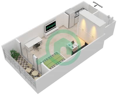 Dania 3 - Studio Apartments Type/Unit B/5,8 Floor 9-16 Floor plan