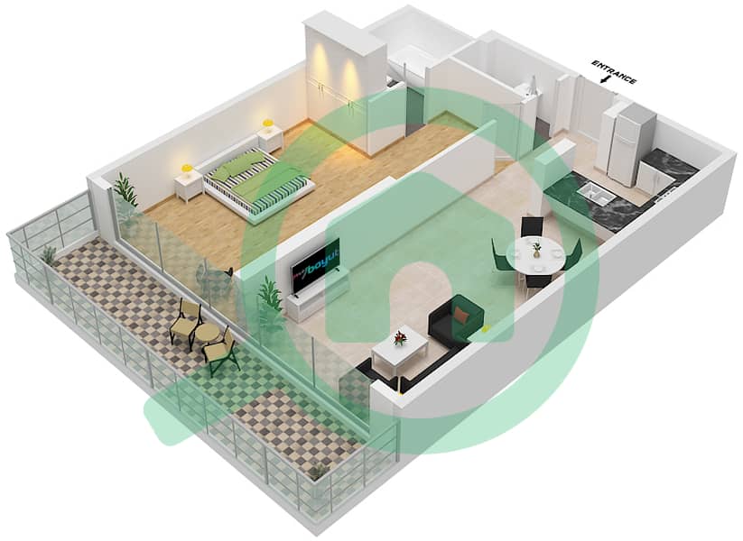 Kiara - 1 Bedroom Apartment Unit 4--FLOOR-2 Floor plan Floor-2 interactive3D