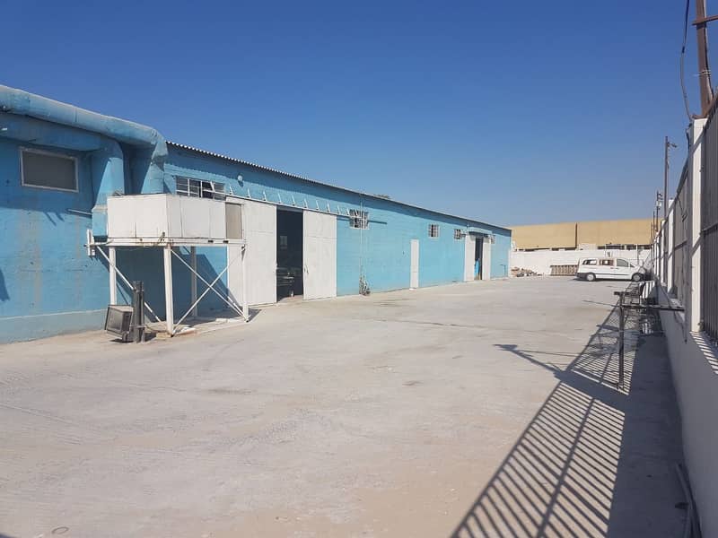 20000 sq ft Open Land with Covered Warehouse and 500KVA Power TOLET in Industrial area 5, on the Main road. . .
