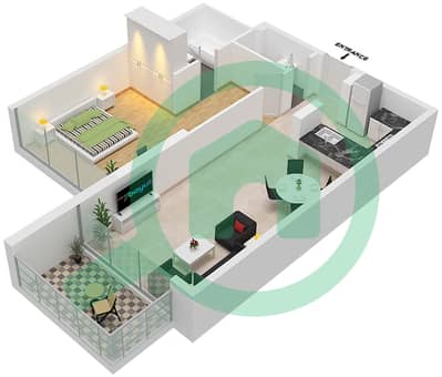 Kiara - 1 Bedroom Apartment Unit 5 FLOOR-3-19 Floor plan