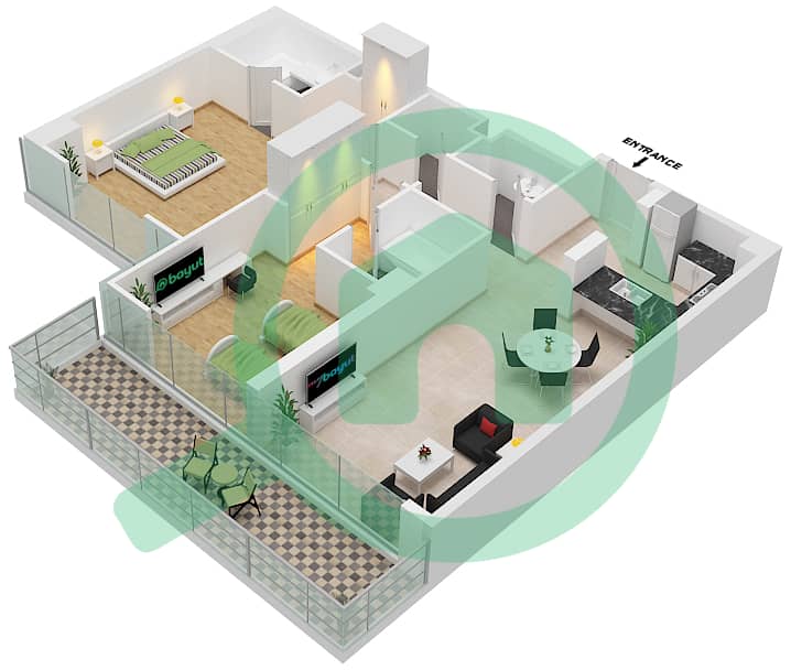 Kiara - 2 Bedroom Apartment Unit 8-FLOOR -3-19 Floor plan Floor -3-19 interactive3D