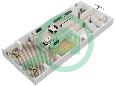 المخططات الطابقية لتصميم النموذج TH5 شقة 3 غرف نوم - الزينة E