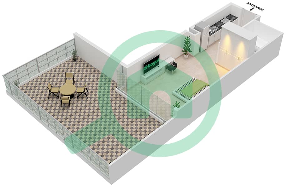 المخططات الطابقية لتصميم الوحدة 11-FLOOR-3 شقة  - كيارا interactive3D
