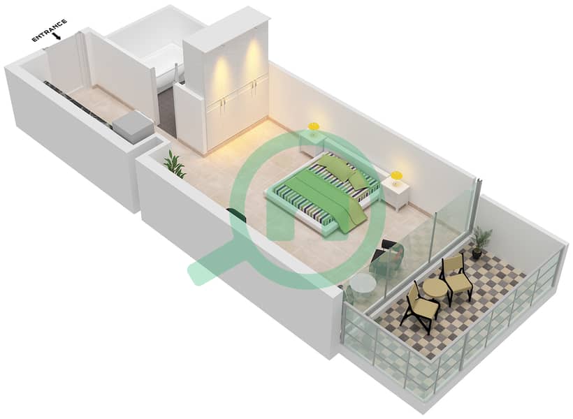 Kiara -  Apartment Unit 11-FLOOR-4-19 Floor plan Floor-4-19 interactive3D