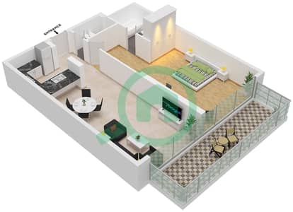 Kiara - 1 Bedroom Apartment Unit 6-FLOOR-20-21 Floor plan