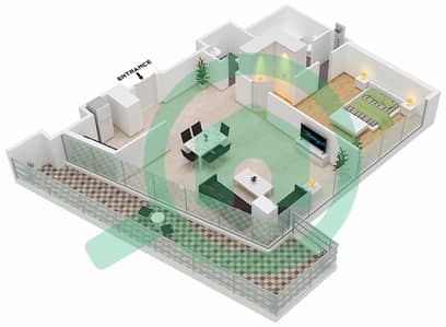 المخططات الطابقية لتصميم النموذج G شقة 1 غرفة نوم - مايان 1