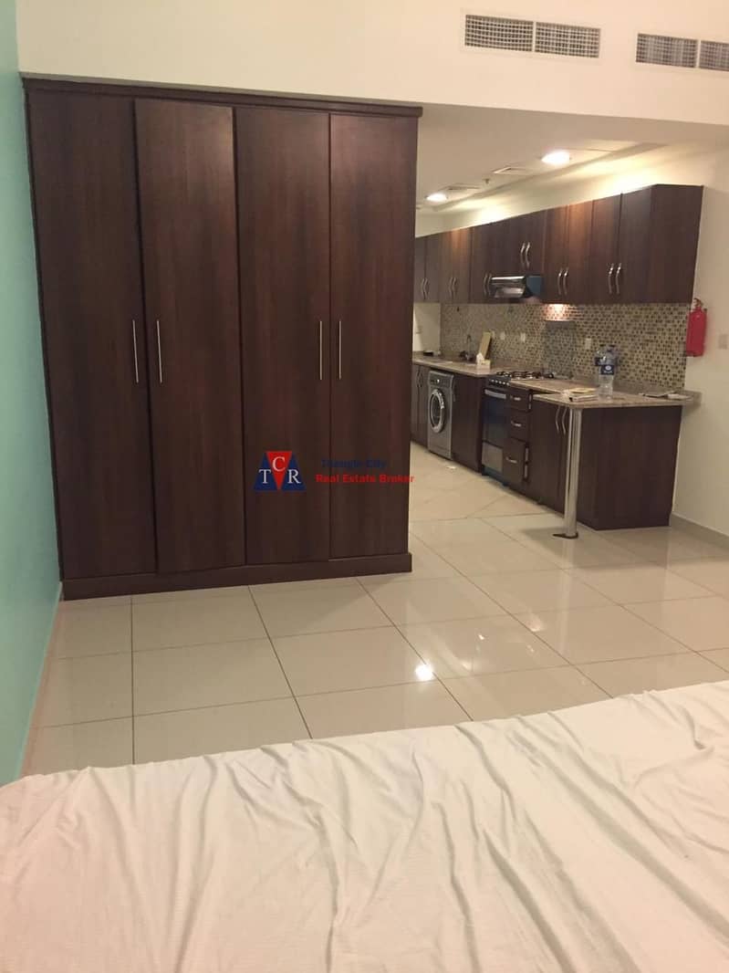 Large rented studio with balcony ,study room  Arena Apartments sports city.