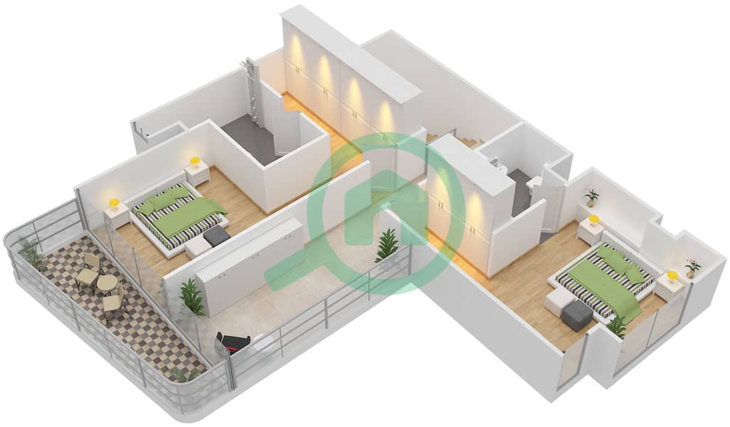 Gemini Splendor - 3 Bedroom Penthouse Type B Floor plan Level 2 interactive3D