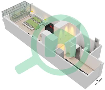 المخططات الطابقية لتصميم الوحدة 8 FLOOR 2 شقة استوديو - ياسمين A