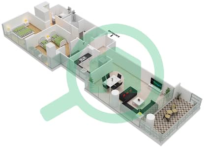 Jasmine A - 2 Bedroom Apartment Unit 1 FLOOR 3 Floor plan