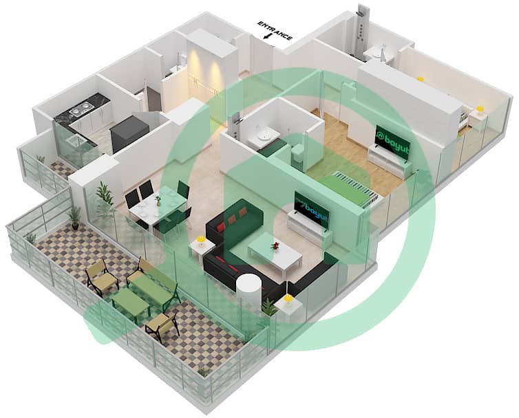 Jasmine A - 2 Bedroom Apartment Unit 2A FLOOR 3 Floor plan Floor 3 interactive3D