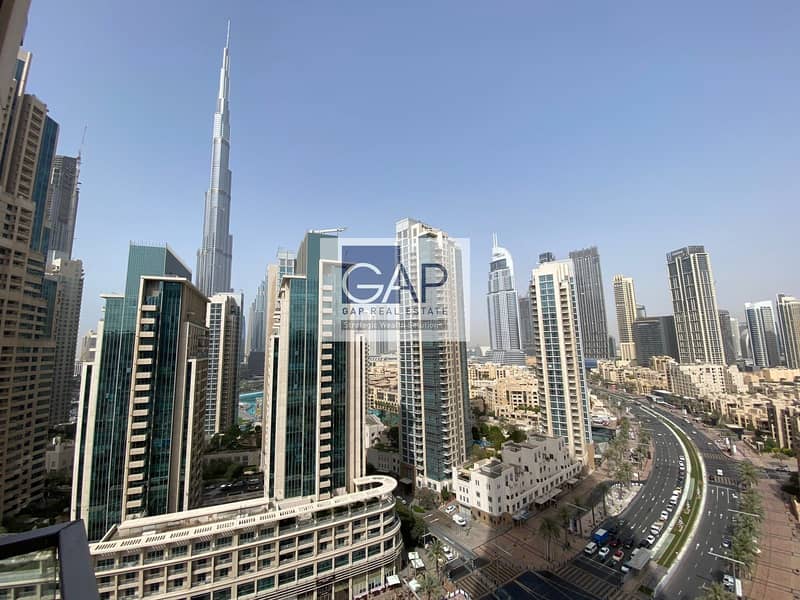Vacant 2 bedroom with beautiful view of Burj Khalifa and Boulevard