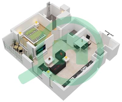 Noor 1 - 1 Bedroom Apartment Type C Floor plan