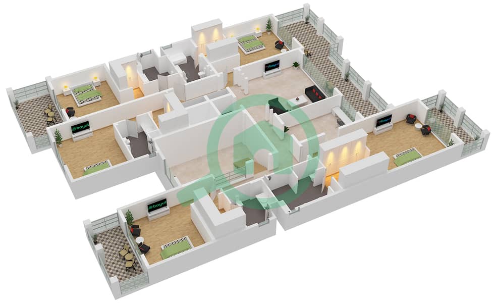 Blue Views - 7 Bedroom Villa Type B Floor plan First Floor interactive3D
