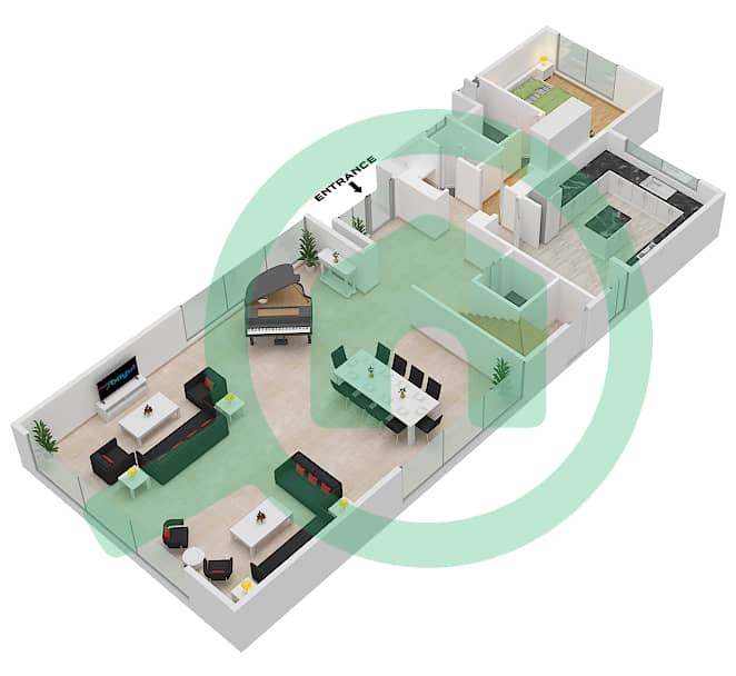 阿吉玛尔-马坎 - 5 卧室别墅类型B戶型图 Ground Floor interactive3D