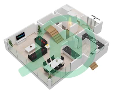 المخططات الطابقية لتصميم النموذج C فیلا 4 غرف نوم - اجمل مكان