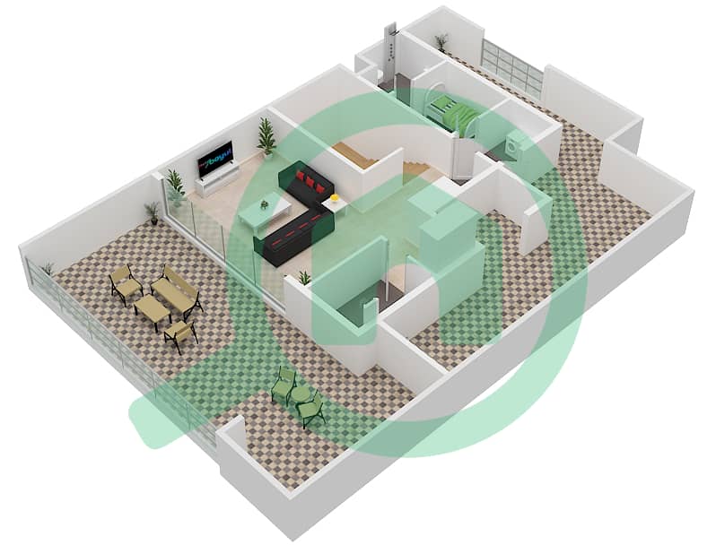 Ajmal Makan - 4 Bedroom Villa Type C Floor plan Second Floor interactive3D