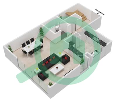 المخططات الطابقية لتصميم النموذج D فیلا 3 غرف نوم - اجمل مكان