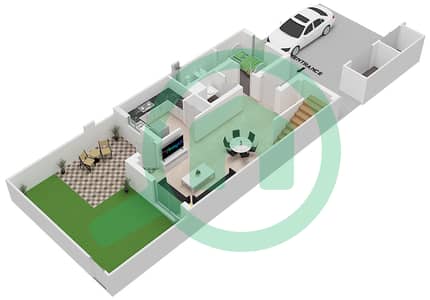 المخططات الطابقية لتصميم الوحدة MID تاون هاوس 3 غرف نوم - نويا فيفا