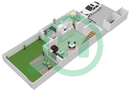 المخططات الطابقية لتصميم الوحدة MID تاون هاوس 2 غرفة نوم - نويا فيفا