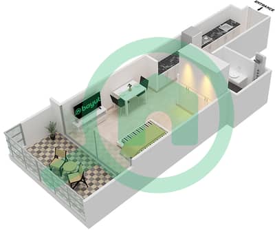 المخططات الطابقية لتصميم الوحدة 6 FLOOR 3-6 شقة استوديو - ياسمين A