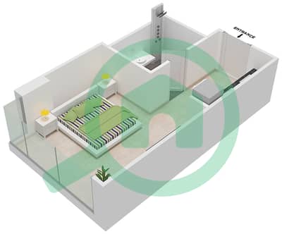 المخططات الطابقية لتصميم الوحدة 2B FLOOR 6 شقة استوديو - ياسمين A