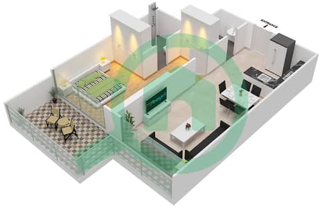 Jasmine A - 1 Bedroom Apartment Unit 7B FLOOR 8 Floor plan