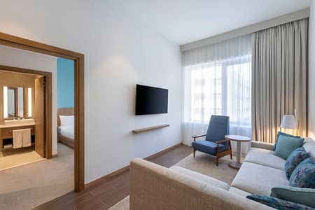 1 Bedroom Hotel Apartment for Rent in Bur Dubai, Dubai - Two Bedroom Suite Living Room