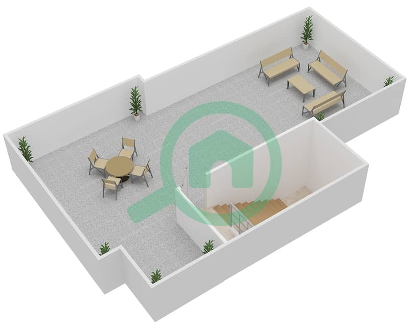 第3区 - 3 卧室别墅类型C3戶型图 Roof interactive3D