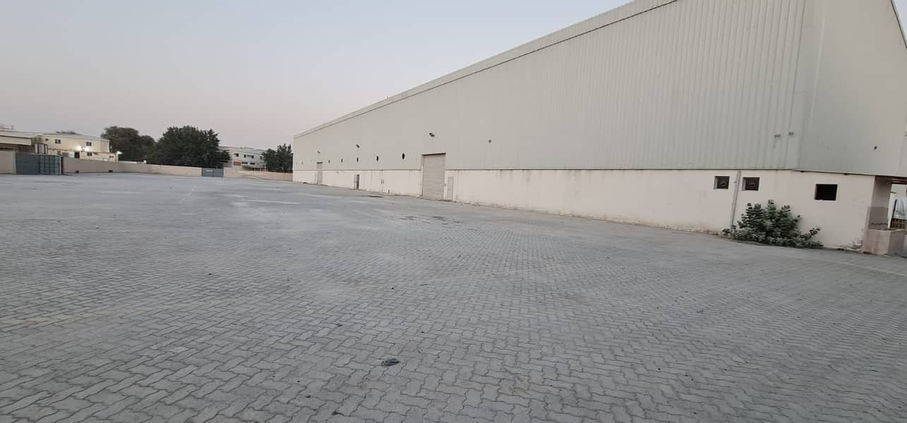 27000 sq ft Warehouse with 47000 sq ft Open land TOLET in New Industrial Area, Ajman. .