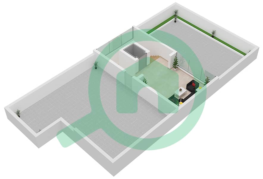 壮丽景致小区 - 6 卧室别墅类型G2戶型图 Terrace interactive3D