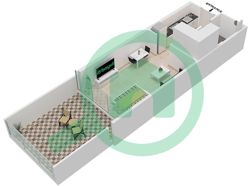 المخططات الطابقية لتصميم الوحدة 5 FLOOR 2 شقة استوديو - غولف بانوراما A Floor 2 interactive3D
