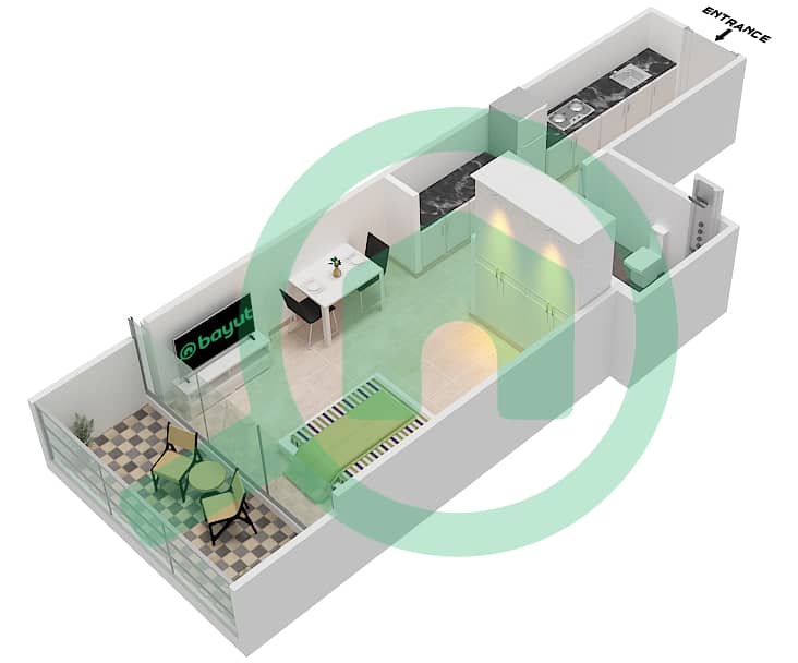 Гольф Панорама А - Апартамент Студия планировка Единица измерения 6 FLOOR 3-5 Floor 3-5 interactive3D