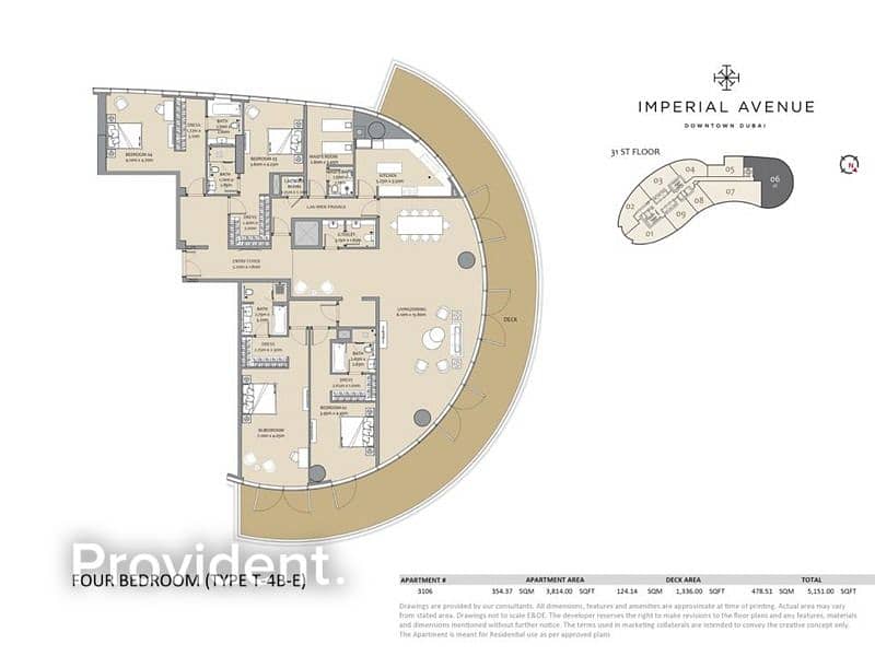 位于迪拜市中心，帝国大道大厦 4 卧室的顶楼公寓 17000000 AED - 5780645