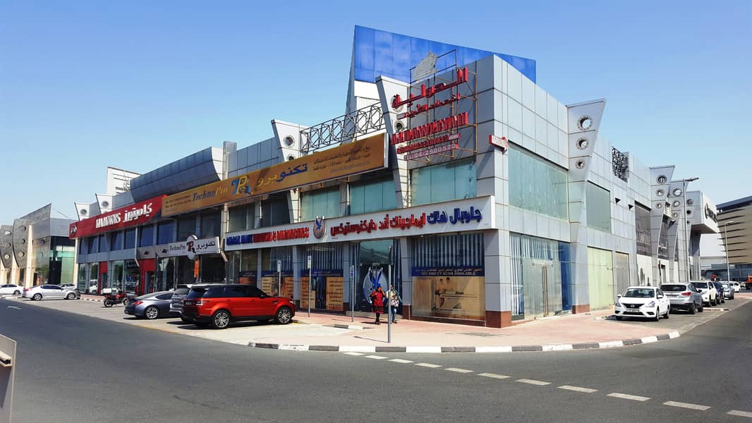 1 Month Free Main Road Facing Large Showroom For Rent Near DNATA high Prime location